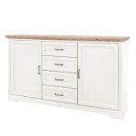 Commode meuble de rangement en mdf coloris pin blanchi - ch�ne artisan - longueur 165 x hauteur 88 x ...