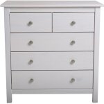 Commode meuble de rangement en pin coloris blanc - longueur 79 x profondeur 40 x hauteur 80 cm Commode meuble de rangement en pin coloris blanc - longueur 79 x profondeur 40 x hauteur 80 cm
