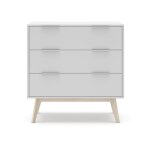Commode meuble de rangement en pin et mdf avec 3 tiroirs coloris blanc - longueur 80 x profondeur 40 ... Commode meuble de rangement en pin et mdf avec 3 tiroirs coloris blanc - longueur 80 x profondeur 40 ...