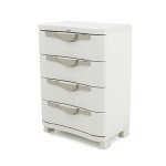 Commode de rangement 4 tiroirs int�rieur - ext�rieur coloris beige - longueur 70 x profondeur 45 x hauteur ...