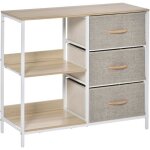 Homcom - commode - mdf - 80x29x71cm - beige