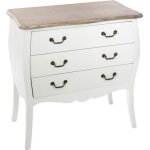 Commode de rangement en mdf et pin coloris blanc - dim : l. 75 x l. 38 x h. 76 cm