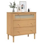 Commode - salalis - senja - bois de pin massif - finition vernis uv - 3 tiroirs