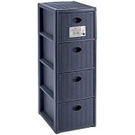 Commode - stefanplast - elegance slim - 4 tiroirs - bleu marine
