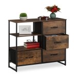Relaxdays commode de style industriel hlp 715 x 84 x 325 cm métal aspect bois avec 4 tiroirs buffet marron ... Relaxdays commode de style industriel hlp 715 x 84 x 325 cm métal aspect bois avec 4 tiroirs buffet marron ...