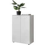 Commode wohnling svenja - buffet bois blanc - 2 tiroirs - mat - meuble d?entre