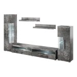Composition de 5 meubles design pour salon - price factory - collection bombay - gris effet ardoise - ... Composition de 5 meubles design pour salon - price factory - collection bombay - gris effet ardoise - ...