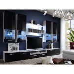 Composition de meubles tv design collection saga - price factory - s - blanc et noir - 6 portes - 2 tiroirs ... Composition de meubles tv design collection saga - price factory - s - blanc et noir - 6 portes - 2 tiroirs ...