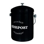 Composteur bac poubelle  compost de cuisine 5l rond en inox - noir - linxor