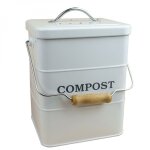 Composteur bac poubelle  compost de cuisine rectangle - 3 l - beige - linxor