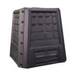 Composteur de jardin 380l anthracite d�chets verts couvercle et trappe dextraction intec