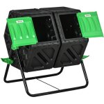 Outsunny - composteur de jardin - pp - 67x60x77cm - noir