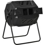 Outsunny - tonneau de compostage - plastique pp - 71x64x96cm - noir