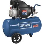 Compresseur dair horizontal scheppach hc54 - 50l - 1500 w - 8 bars - 2 cv