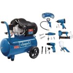 Compresseur dair horizontal � double cylindres scheppach hc55dc - 50l - 750 w - 10 bars