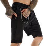 Compression shorts pour hommes sport 2 en 1 short de course double couche schage rapide fitness pantalon ...