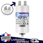 Condensateur moteur  cosse cbb60 16f 16uf 450v dmarrage permanent