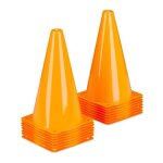 Cônes de signalisation - relaxdays - lot de 16 - 23 cm - plastique souple - orange Cônes de signalisation - relaxdays - lot de 16 - 23 cm - plastique souple - orange