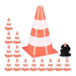 Relaxdays c�nes de travaux lot 14 football dressage chien plots chantier 23 cm circulation r�fl�chissants ...