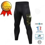 Confo pantalons de sport pour hommes - noir - fitness - respirant - camouflage pro training running
