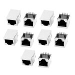 Connecteur rj45 sourcing map 10pcs fiche modulaire rj45 pc jack 8p8c femelle souder sur raccords connecteurs ...