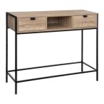 Console 2 tiroirs aliaj effet bois noir - 5 five simply smart