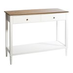 Console avec 2 tiroirs coloris blanc - l. 110 x l. 40 x h. 85 cm