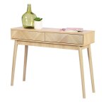 Console 2 tiroirs effet bois clair shelby