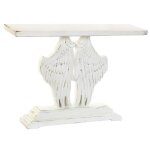 Console en bois blanc vieilli - pegane - longueur 120 x profondeur 34 x hauteur 85 cm