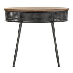 Console en bois de sapin naturel et m�tal noir - longueur 9050 x profondeur 39 x hauteur 78 cm