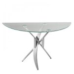 Console dentr�e 100cm barca design en verre tremp� pi�tement acier satin�