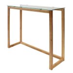 Console design bois & verre - paris prix - 100cm naturel - contemporain - design