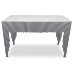 Menzzo console design galantine marbre blanc pieds argent