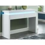 Console emerson ii - leds - 2 tiroirs - mdf laqu blanc
