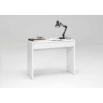 Console dentrée design avec 1 tiroir - paris prix - kherer - bois laqué blanc - 100x40x80cm Console dentrée design avec 1 tiroir - paris prix - kherer - bois laqué blanc - 100x40x80cm