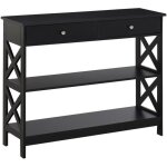 Homcom - console - bois - 100x30. 5x80cm - noir