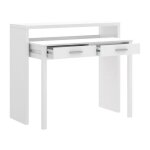 Console extensiblebureaucolorisblanc brillant - longueur 99 x profondeur 36 x hauteur 88 cm