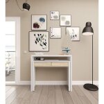 Console extensible coloris blanc et chêne - dim : 88 x 99 x 36 cm Console extensible coloris blanc et chêne - dim : 88 x 99 x 36 cm