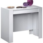 Console extensible coloris blanc - dim : 90 x 78 x 50 - 235 cm