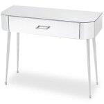 Console fantasio 1 tiroir miroir et argent