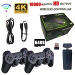 Console de jeu vido rtro - double manette sans fil 2. 4g - 4k hd - 10000 jeux intgrs - noir
