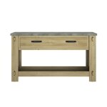 Console louane avec un tiroir et une �tag�re. fabriqu� en agglom�r� avec un d�cor de b�ton et de ch�ne. ...