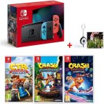 Console portable - nintendo - switch - couleur non - 3 jeux crash bandicoot - flash led inclus
