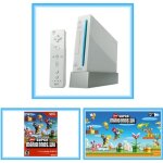 Console de jeu - nintendo - wii - new super mario bros pack - blanc - bundle - sans fil