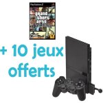Console de jeux - playstation - ps2 - couleur noire - pack avec gta san andreas - 10 jeux inclus Console de jeux - playstation - ps2 - couleur noire - pack avec gta san andreas - 10 jeux inclus