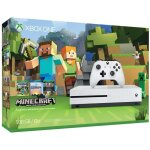 Console de salon - microsoft - xbox one s 500gb - blanc - minecraft - pack