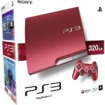 Console de salon - sony - ps3 slim - rouge - 320 go de stockage