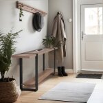 Console sintra 120x30 cm / dcor chne blanchi et mtal noir