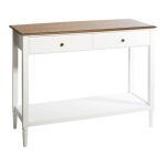 Console 2 tiroirs en bois solen 110cm blanc