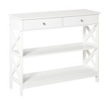 Homcom - console - bois - 100x30. 5x80cm - blanc